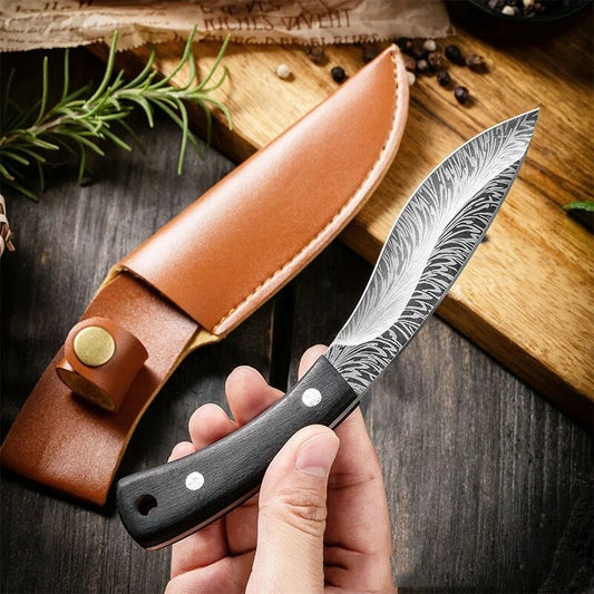 Mongolian Razor Sharp Boning Meat Eating Knife with Sheath