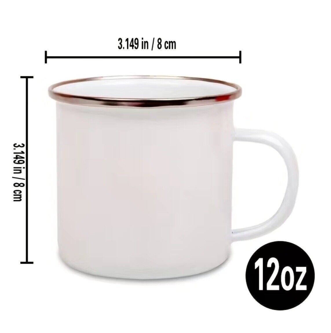 White Retro Enameled Coffee Mug